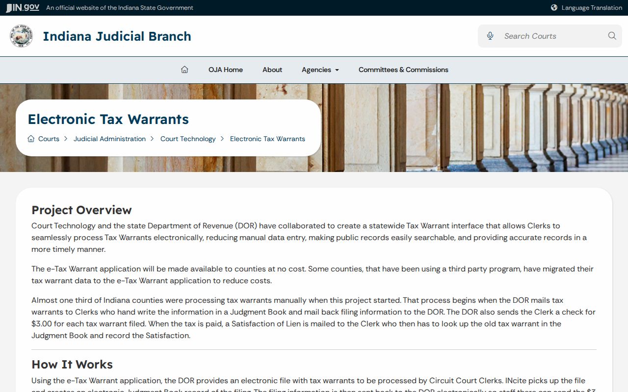 Warren County traffic warrant and separate state tax warrant information